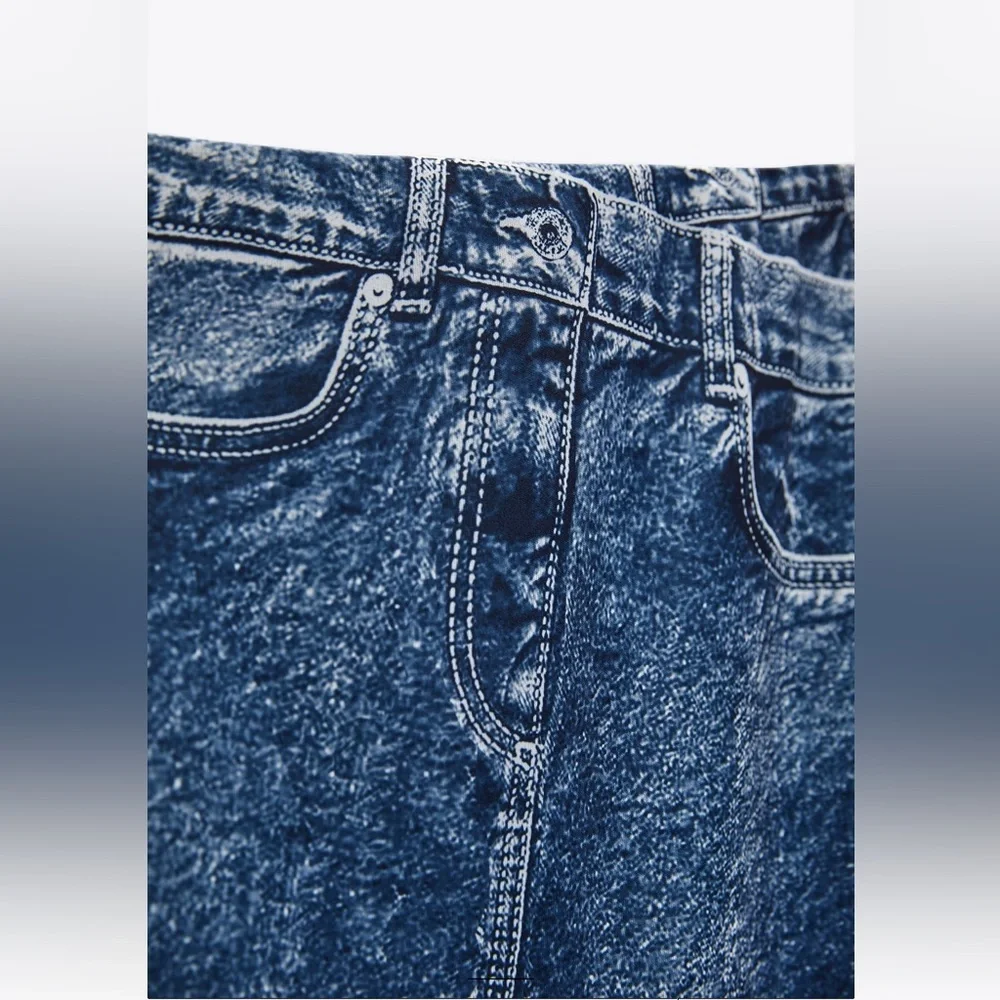 ZARA DENIM LOOK SKIRT - Picture 4 of 7